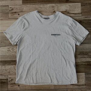 Fear Of God Essentials Shirt Mens L Gray Logo Back Graphic Tee T-Shirt Crewneck